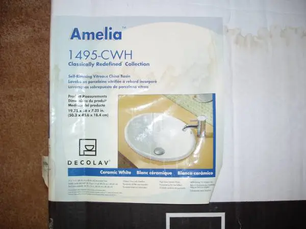 Self-rimming white ceramic sink (round)