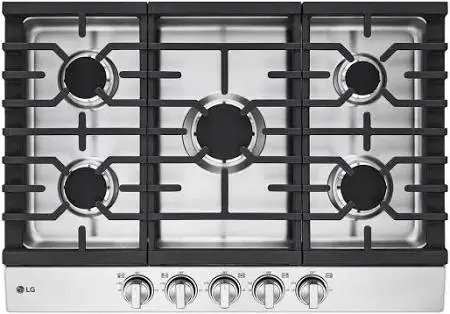 30 in. Gas Cooktop in Stainless Steel with 5 Burners with EasyClean