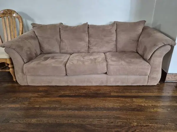 2-Piece Microfiber Living Room Set - Couch & Loveseat (Brown/Taupe)