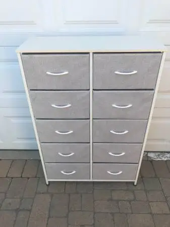 10 Drawer Fabric Dresser, Chest of Drawers / Organizer Storage Cabinet