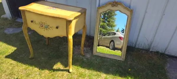 Table and mirror
