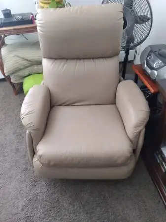 Small leather recliner