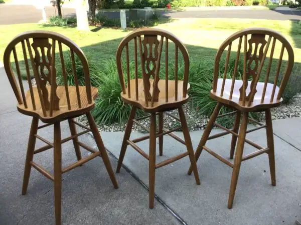 Bar stools - swivel solid oak
