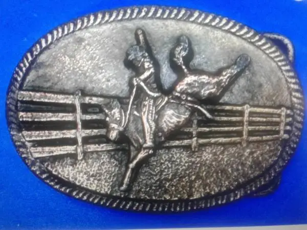 Saddle Bronc Rider Rodeo Cowboy Buckle | 1981 Era, New Condition