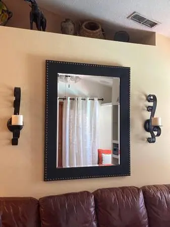 Large Mirror With Nail Heads