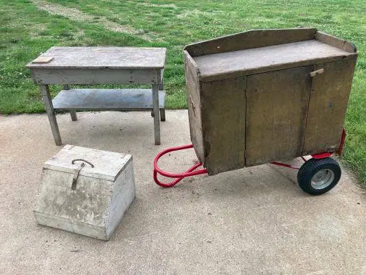 Primitive furniture and cupboards