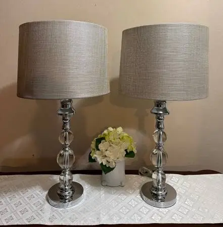 NEW Pair of Crystal Lamps