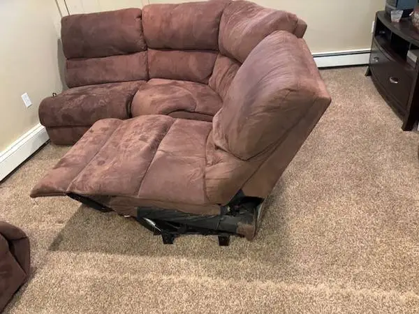3 Piece Brown Sectional Couch w/ Recliners