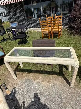 Modern Glass Top Console Table