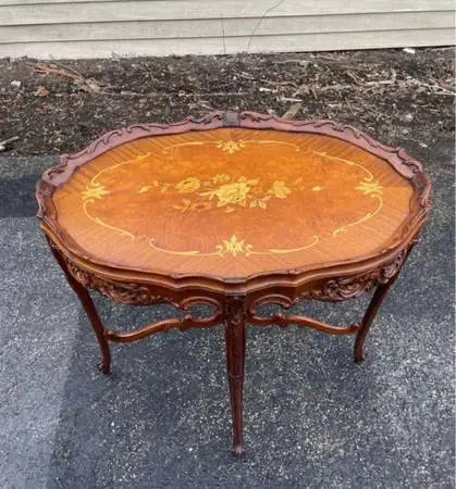Inlay Carved Solid wood Ocational table.