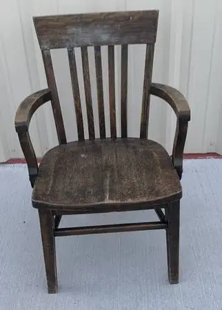 Vintage Solid Oak Bankerss or Library Chair