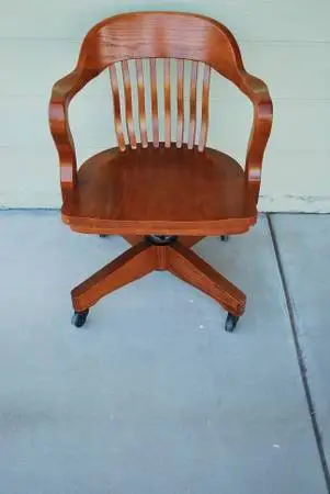Vintage Solid Wood Bankers Chair