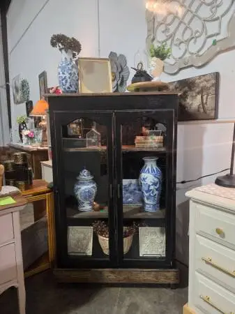 Black Wood Display Cabinet
