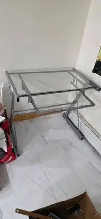 Computer desk, glass
