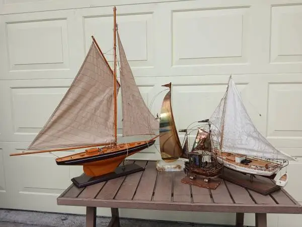 MODEL SAILING BOATS and MUSIC BOX BOAT, individually priced