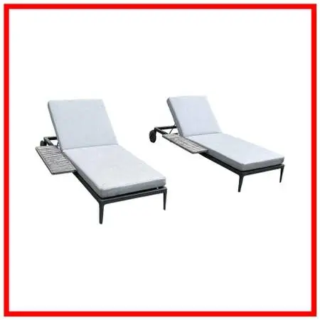 Gloster Grid Outdoor Chaise Loungers, Pair