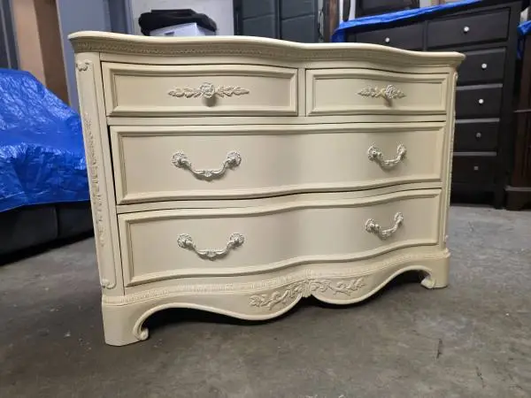 Cream Color Wooden 4 Drawer Dresser