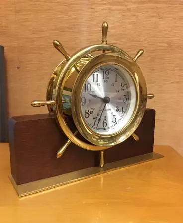 Vintage Nautical Seth Thomas Helmsman Mantel Clock Ship Clock