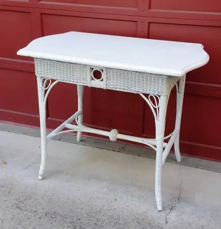 White Wicker Table