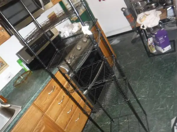 Tall Narrow Wire Storage Shelf 6 Shelves.