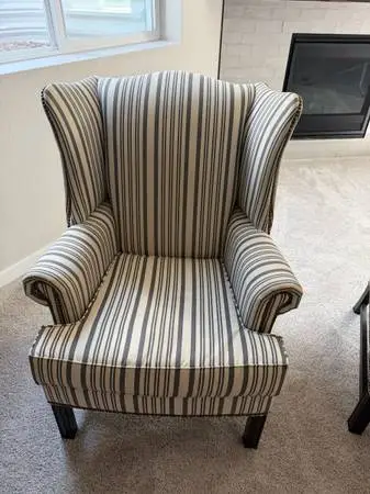 Two Pottery Barn Wingback chairs
