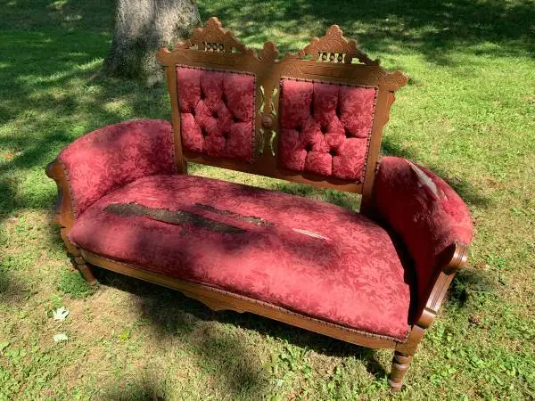Antique Victorian Carved Loveseat