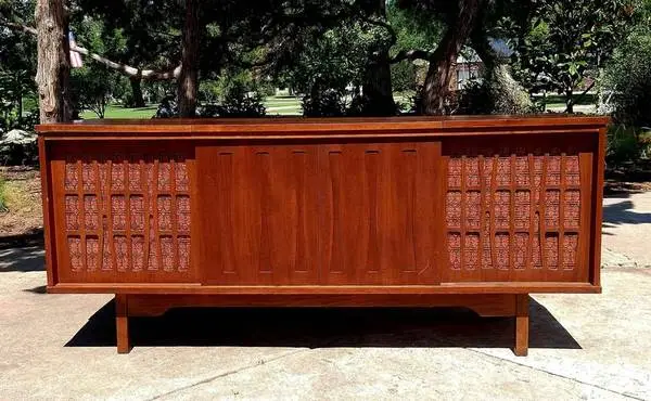 Mid Century Modern Morse Walnut Stereo Console AM/FM Tuner