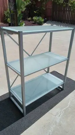 3 glass shelf /book case etc