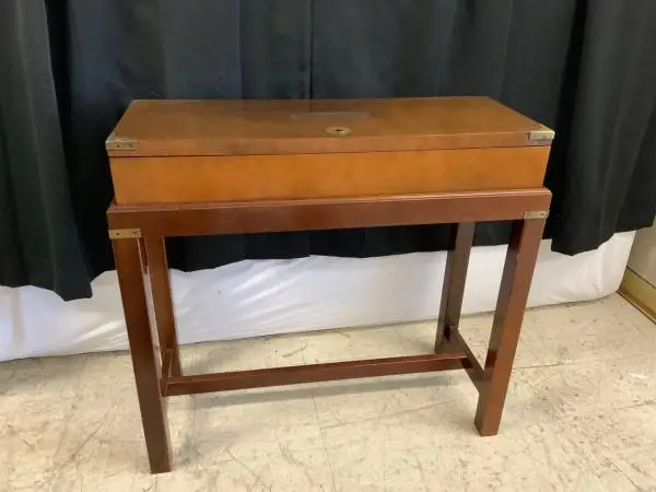 Bombay mahogany entry table with storage