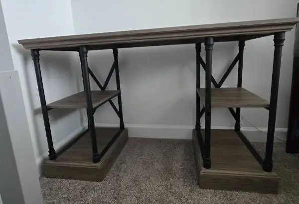 Wood and metal desk