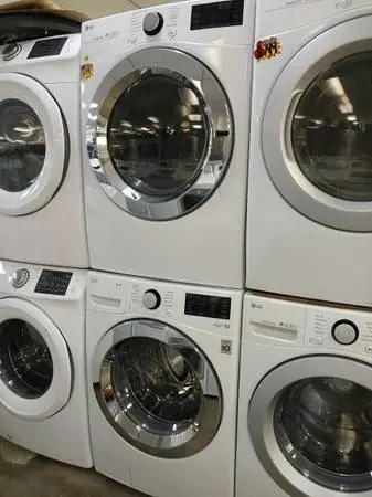 Lg white front load washer and gas dryer smart connect