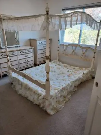 70s Princess French Provincial Full Canopy 9 Piece Bed Set + 2 Bonus