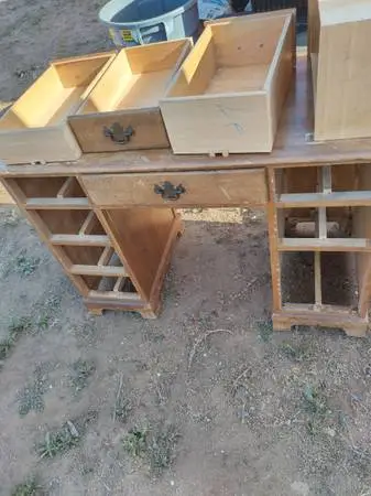 Solid Oak school desk
