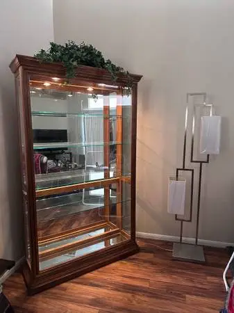 Solid oak Curio cabinet