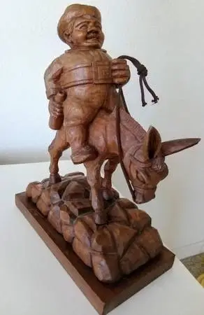 Famous wood carving of Sancho Panza