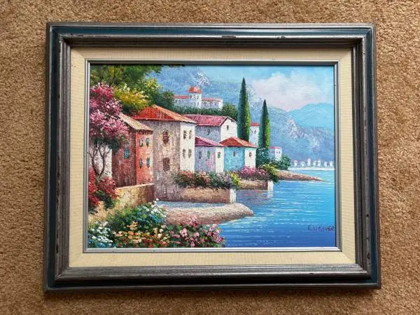 Oil Painting Vintage - Italian Village