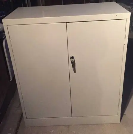 Storage Cabinet metal 3 shelves office school home 36 w x 18 D x 42