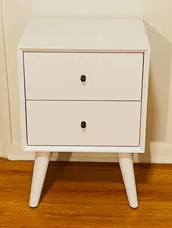 Midcentury White Nightstand 18 x 26