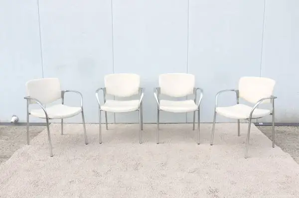 Modern Stylex Welcome Multi Use Ivory Stacking Dining Chairs, Set of 4