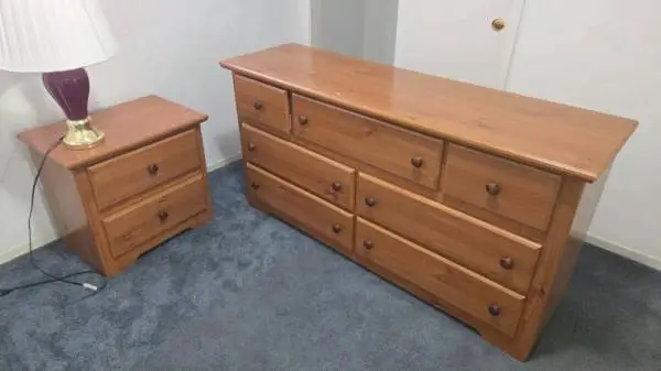 Low wide dresser and matching nightstand