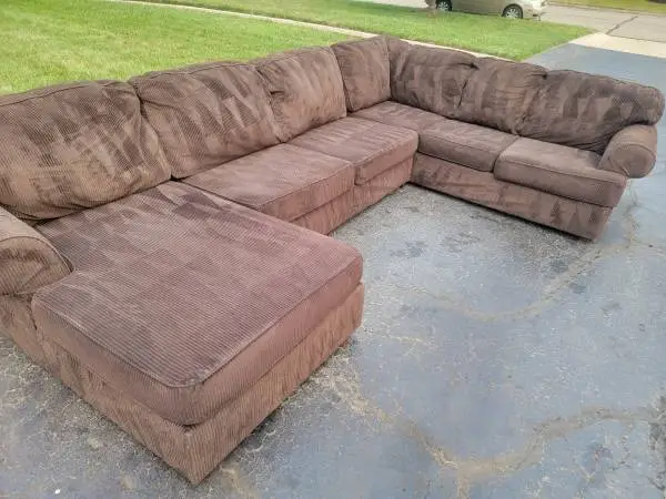 Brown Corduroy Sectional