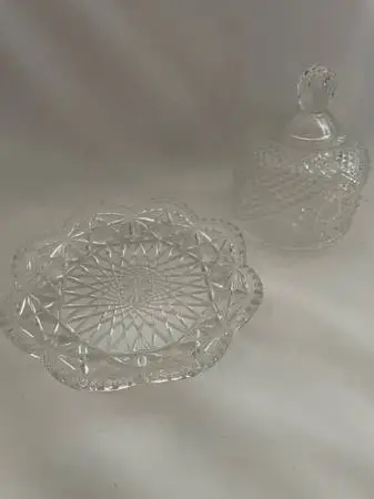 Avon Glass Butter Dish With Lid.