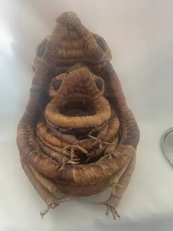 (3) Woven Nesting Frog Shaped Baskets.