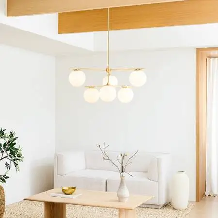 Glass globe chandelier