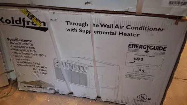A/C Koldfront WTC8001W 8000-BTU Window Air Conditioner with Heater