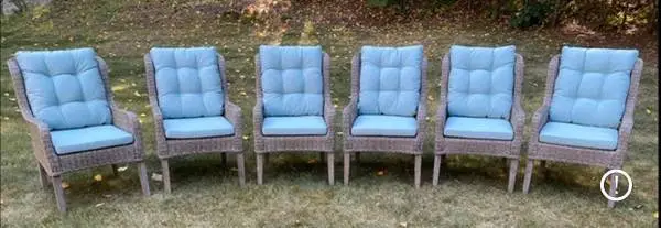 Outdoor Dining Set 6 Chairs 12 Cushions 1 Table