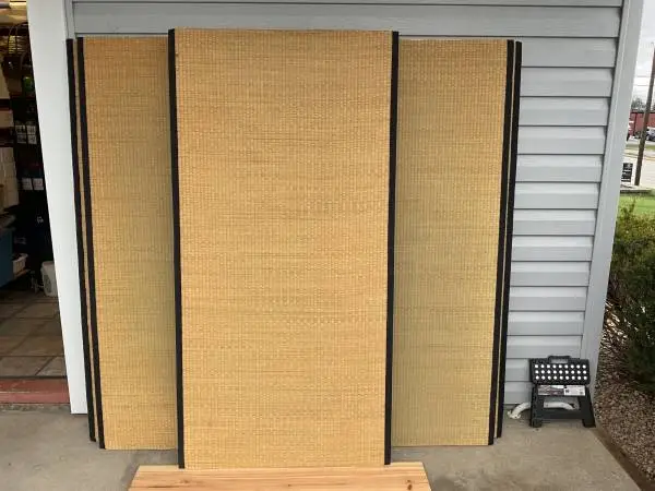 (6) JAPANESE TATAMI 3’X6’ FLOOR MATS AND PILLOWS 1970’S FROM JAPAN
