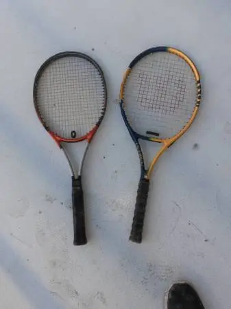 Two tennis rackets Wilson US Open and Head Titanium