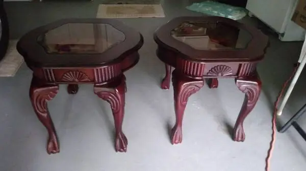 Two beautiful hardwood end tables