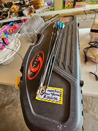 Compound competition bow with arrows